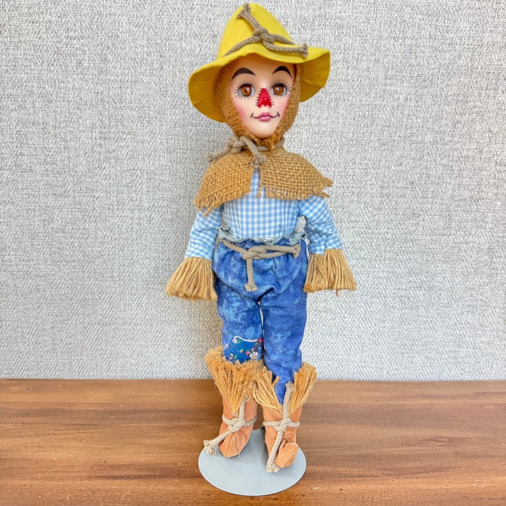 Vintage Effanbee Storybook Collection Scarecrow Doll 11" Wizard of Oz w/ Stand